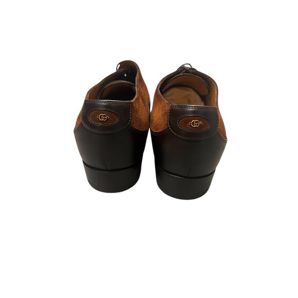Gucci Men Lace up oxford dress shoe in cocoa brown Suede Size 8.5 - Picture 7 of 9